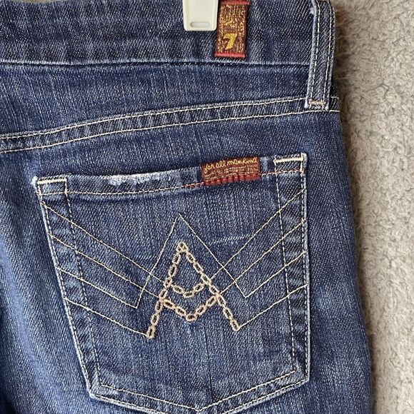 7 Seven For All Mankind "A" Pocket Jeans Womens 29 x 34 Flare Low rise Bootcut - Picture 4 of 13
